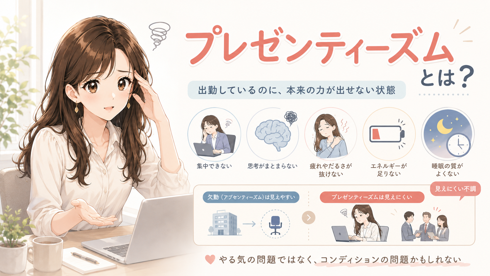 プレゼンティーズムと睡眠の関係｜出勤しているのに生産性が下がる“見えない損失”を作業療法士が解説